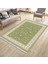Klasik Yeşil Çiçekli Yıkanabilir Halı Kaymaz Taban Kilim Dot Tabanlı Oturma Odası Halısı 4010F 3