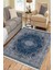 Otantik Mavi Kilim Yıkanabilir Halı Kaymaz Taban Kilim Dot Tabanlı Oturma Odası Halısı 4003C 1