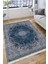 Otantik Mavi Kilim Yıkanabilir Halı Kaymaz Taban Kilim Dot Tabanlı Oturma Odası Halısı 4003C 4