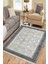 Antrasit Çiçekli Yolluk Yıkanabilir Halı Kaymaz Taban Kilim Dot Tabanlı Oturma Odası Halısı 4012A 1