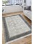 Antrasit Çiçekli Yolluk Yıkanabilir Halı Kaymaz Taban Kilim Dot Tabanlı Oturma Odası Halısı 4012A 4