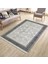 Antrasit Çiçekli Yolluk Yıkanabilir Halı Kaymaz Taban Kilim Dot Tabanlı Oturma Odası Halısı 4012A 3