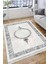 Klasik Gri Kilim Yıkanabilir Halı Kaymaz Taban Kilim Dot Tabanlı Oturma Odası Halısı 4007D 4
