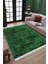 Yeşil Figürlü Halı Kaymaz Taban Kilim Yıkanabilir Yolluk Dot Tabanlı Salon Halısı 4119F 2