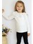 Kız Çocuk Ekru Uzun Kollu Bisiklet Yaka Fisto Detaylı 23 Nisan Body Bluz 6