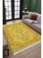 Sarı Çiçekli Desen Kaymaz Taban Kilim Yıkanabilir Yolluk Dot Tabanlı Salon Halısı 4182A 2