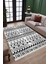 Siyah Beyaz Geometrik Kaymaz Taban Kilim Yıkanabilir Yolluk Dot Tabanlı Oturma Odası Halısı 4097A 2