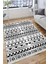 Siyah Beyaz Geometrik Kaymaz Taban Kilim Yıkanabilir Yolluk Dot Tabanlı Oturma Odası Halısı 4097A 4