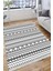 Siyah Beyaz Geometrik Kaymaz Taban Kilim Yıkanabilir Yolluk Dot Tabanlı Oturma Odası Halısı 4100A 4