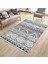 Siyah Beyaz Geometrik Kaymaz Taban Kilim Yıkanabilir Yolluk Dot Tabanlı Oturma Odası Halısı 4097B 3