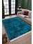 Lacivert Figürlü Halı Kaymaz Taban Kilim Yıkanabilir Yolluk Dot Tabanlı Salon Halısı 4119C 2