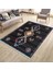 Siyah Renk Otantik Halı Kaymaz Taban Kilim Yıkanabilir Yolluk Dot Tabanlı Salon Halısı 4209C 3