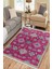 Pembe Vintage Yolluk Kaymaz Taban Kilim Yıkanabilir Yolluk Dot Tabanlı Salon Halısı 4135A 1