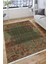 Haki Renk Vintage Desen Kaymaz Taban Kilim Yıkanabilir Yolluk Dot Tabanlı Salon Halısı 4205D 4