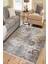 Gri Çiçekli Desen Kaymaz Taban Kilim Yıkanabilir Yolluk Dot Tabanlı Salon Halısı 4187A 1