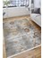 Gri Çiçekli Desen Kaymaz Taban Kilim Yıkanabilir Yolluk Dot Tabanlı Salon Halısı 4187A 4