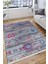Eskitme Çiçekli Desen Kaymaz Taban Kilim Yıkanabilir Yolluk Dot Tabanlı Salon Halısı 4196A 4