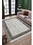 Antrasit Çiçekli Yolluk Yıkanabilir Halı Kaymaz Taban Kilim Dot Tabanlı Oturma Odası Halısı 4012A 2