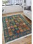 Yeşil Otantik Yolluk Yıkanabilir Halı Kaymaz Taban Kilim Dot Tabanlı Oturma Odası Halısı 4013A 4