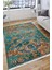 Yeşil Otantik Halı Kaymaz Taban Kilim Yıkanabilir Yolluk Dot Tabanlı Salon Halısı 4208B 4