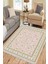 Klasik Bej Çiçekli Yıkanabilir Halı Kaymaz Taban Kilim Dot Tabanlı Oturma Odası Halısı 4010I 1