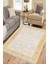 Gold Çiçekli Yolluk Yıkanabilir Halı Kaymaz Taban Kilim Dot Tabanlı Oturma Odası Halısı 4012B 1