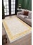 Gold Çiçekli Yolluk Yıkanabilir Halı Kaymaz Taban Kilim Dot Tabanlı Oturma Odası Halısı 4012B 2