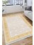 Gold Çiçekli Yolluk Yıkanabilir Halı Kaymaz Taban Kilim Dot Tabanlı Oturma Odası Halısı 4012B 4