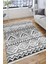 Siyah Beyaz Geometrik Kaymaz Taban Kilim Yıkanabilir Yolluk Dot Tabanlı Oturma Odası Halısı 4097B 4