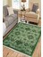 Yeşil Eskitme Klasik Desen Kaymaz Taban Kilim Yıkanabilir Yolluk Dot Tabanlı Salon Halısı 4195A 1