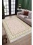 Klasik Bej Çiçekli Yıkanabilir Halı Kaymaz Taban Kilim Dot Tabanlı Oturma Odası Halısı 4010I 2