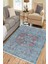 Mavi Klasik Desen Kaymaz Taban Kilim Yıkanabilir Yolluk Dot Tabanlı Salon Halısı 4193A 1