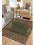 Haki Renk Vintage Desen Kaymaz Taban Kilim Yıkanabilir Yolluk Dot Tabanlı Salon Halısı 4205D 1