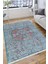 Mavi Klasik Desen Kaymaz Taban Kilim Yıkanabilir Yolluk Dot Tabanlı Salon Halısı 4193A 4