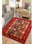 Kırmızı Otantik Yolluk Yıkanabilir Halı Kaymaz Taban Kilim Dot Tabanlı Oturma Odası Halısı 4013B 1