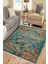 Yeşil Otantik Halı Kaymaz Taban Kilim Yıkanabilir Yolluk Dot Tabanlı Salon Halısı 4208B 1