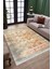 Bej Çiçekli Desen Yıkanabilir Halı Kaymaz Taban Kilim Dot Tabanlı Oturma Odası Halısı 4065A 2