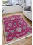 Pembe Vintage Yolluk Kaymaz Taban Kilim Yıkanabilir Yolluk Dot Tabanlı Salon Halısı 4135A 4