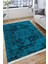 Lacivert Figürlü Halı Kaymaz Taban Kilim Yıkanabilir Yolluk Dot Tabanlı Salon Halısı 4119C 4