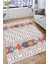Beyaz Otantik Desenli Halı Kaymaz Taban Kilim Yıkanabilir Yolluk Dot Tabanlı Salon Halısı 4151A 4