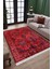 Kırmızı Vintage Desen Kaymaz Taban Kilim Yıkanabilir Yolluk Dot Tabanlı Oturma Odası Halısı 4067A 2