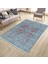Mavi Klasik Desen Kaymaz Taban Kilim Yıkanabilir Yolluk Dot Tabanlı Salon Halısı 4193A 3