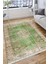 Yeşil Çiçekli Desen Kaymaz Taban Kilim Yıkanabilir Yolluk Dot Tabanlı Salon Halısı 4186A 4