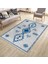 Gri Mavi Otantik Halı Kaymaz Taban Kilim Yıkanabilir Yolluk Dot Tabanlı Salon Halısı 4209B 3