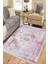 Lila Çiçekli Desen Kaymaz Taban Kilim Yıkanabilir Yolluk Dot Tabanlı Salon Halısı 4169A 1