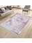 Lila Çiçekli Desen Kaymaz Taban Kilim Yıkanabilir Yolluk Dot Tabanlı Salon Halısı 4169A 3