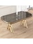 Zae Serisi 90X168 Lak Panel Antrasit İroni Gold Ayak Masa Takımı 4 Gri Sandalye 2
