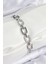 Pirinç Zirkon Taşlı Parçalı Zincir Model Gümüş Renk Kadın Bileklik - TJ-BB7536 1