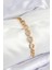 Pirinç Zirkon Taşlı Oval Model Gold Renk Kadın Bileklik - TJ-BB7543 1