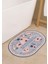 Çiçek Desenli Never Give Up Süper Emici Çabuk Kuruyan Kaymaz Tabanlı Banyo Matı 40X60 cm Banyo Paspası 1